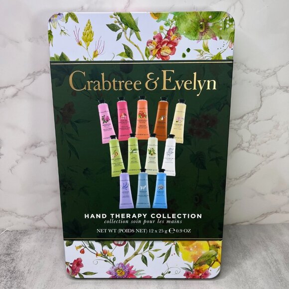 12 Crabtree and Evelyn Lotion Hand Therapy Collection Floral Tin